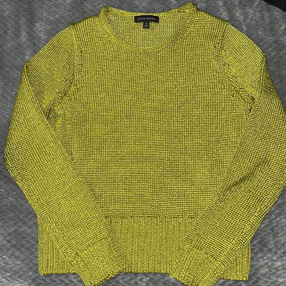 Banana Republic Chartreuse knit sweater